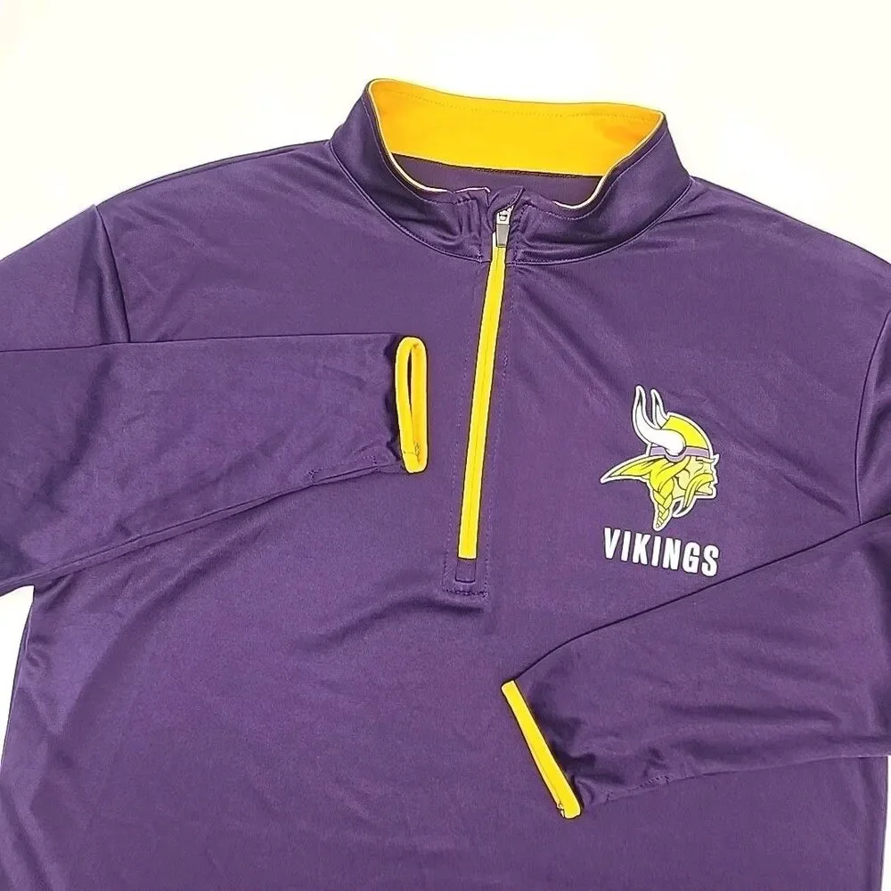 Minnesota Vikings Shirt 1/4 Zip Lightweight Women Plus Sz 1X Purple NFL Football